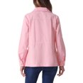 thumbnail image 3 of INSPIRE CHIC Women's Utility Jackets Drawstring Waist Flap Pocket Zip Button Jackets M Pink, 3 of 6
