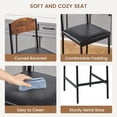 thumbnail image 2 of Set of 4 Modern Bar Stools – 25.2" Counter Height, PU Leather Upholstered Chairs with Back & Footrest, Cozy Wide Seat for Kitchen or Dining Room – Easy Assembly – Grey, 2 of 7