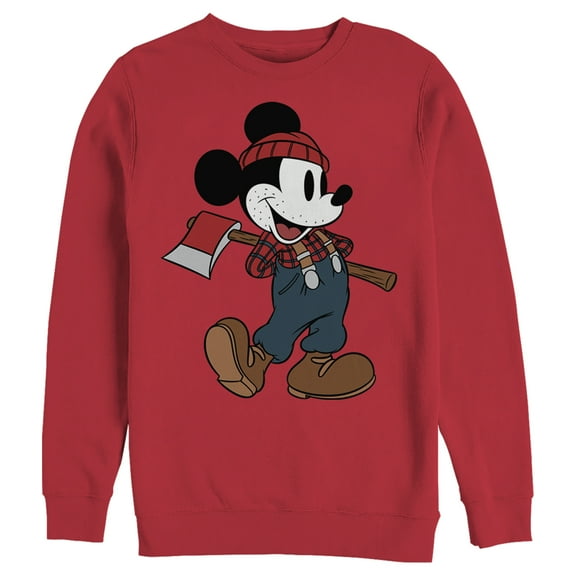 Men's Mickey & Friends Retro Lumberjack Sweatshirt Red Large