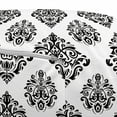 thumbnail image 3 of Abstract Pouf Cover with Zipper, Style Damask Style Oriental Motifs Pattern on Plain Background, Soft Decorative Fabric Unstuffed Case, 30" W X 17.3" L, Black and White, by Ambesonne, 3 of 5