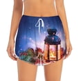 thumbnail image 4 of Lsque Lantern On Snow With Christmas Printed Women's Running Shorts with Liner Pockets,Elastic Quick Dry Workout Athletic Gym Yoga Shorts,Womens High Waist Shorts-Medium, 4 of 9