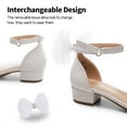 thumbnail image 2 of DREAM PAIRS Girls Sandals Low Heel Dress Pump Ankle Strap Interchangeable Bow Flower Wedding Party Shoes for Little Kid/Big Kid, 2 of 6