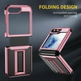 thumbnail image 2 of Armor Shockproof Case for Samsung Galaxy Z Flip 6, [Military Grade Anti-Drop] Rugged Hybrid Hard PC+Soft Silicone Heavy-Duty Tough Durable with Kickstand Protective Bumper Phone Case, Pink, 2 of 9