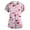 Pink #011, variant on Valentine Day Scrub Tops for Women Love Heart Print V Neck Cute Nursing Workwear Quick Dry Short Sleeve Medical Scrub Tops with Pockets