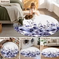 thumbnail image 5 of Round Rug 4Ft Washable Non-Slip, Purple Blooms Floral Circle Area Rugs for Living Room Bedroom, Farmhouse Spring Flowers Botanical Indoor Floor Mats Carpet Runner for Home Decor Aesthetic, 5 of 8