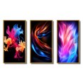 thumbnail image 2 of Designart "Liquid Ink Abstraction in Pink, Blue, and Orange" Abstract Liquid Ink Framed Wall Art Set Of 3 - Blue Modern Frame Gallery Wall Set For Home Decor, 2 of 6