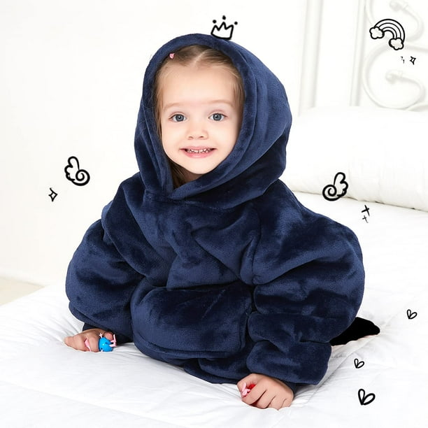 Wearable Blanket Hoodie for Kids Toddlers 2 6YR Sherpa Blanket Sweatshirt with Pocket Little Girls Boys Walmart