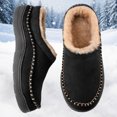 thumbnail image 2 of HNMKIU Men's Slippers Bootie Style Warm Soft Comfy Memory Foam Indoor Shoes Wide Width Collar Fuzzy Slippers Black,11-12, 2 of 9