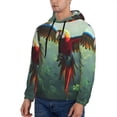 thumbnail image 3 of Sikiie Flying Parrots In Jungle Men's Hoodie, Essentials Hoodie, Sweatshirt, Pullover Hooded Sweatshirt for Men-3X-Large, 3 of 7