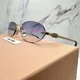 thumbnail image 1 of New MIU MIU Sunglasses Oval Gold Metal Rimless MU A54S Gradient Blue Lens ZVN80O, 1 of 6