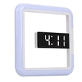 thumbnail image 4 of Horloge Télécommandée, Horloge Miroir Carrée Creuse avec Fente Arrière LED Réglable pour Décoration Intérieure pour Famille pour Amis pour Cadeau Exquis, 4 of 8