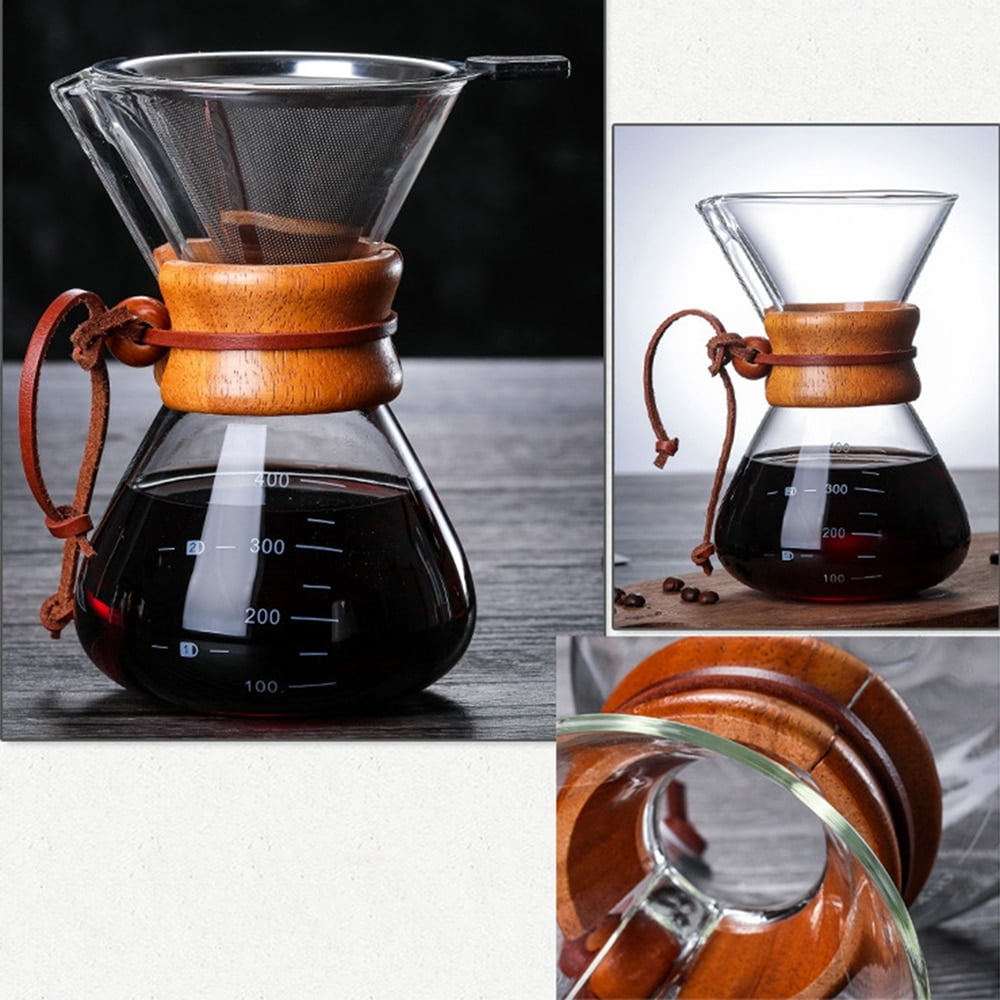 Custom 400ml 600ml 800ml Borosilicate Glass Pour Over Coffee Maker