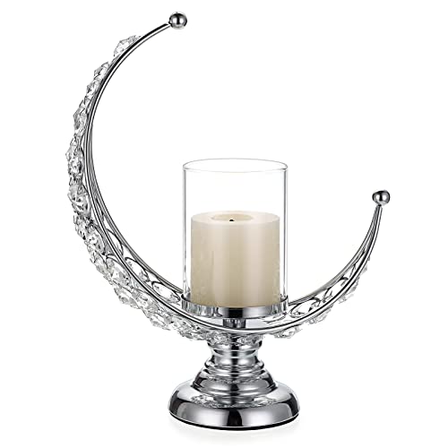 Bougeoir en Forme de Lune Chandelier en Cristal
