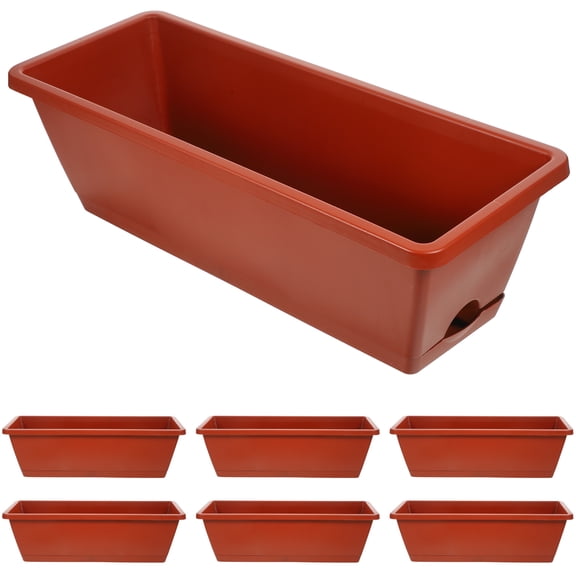 Red Resin Flower Planter Boxes for Home Use Set of 7 Perfect for Succulents and Cactus
