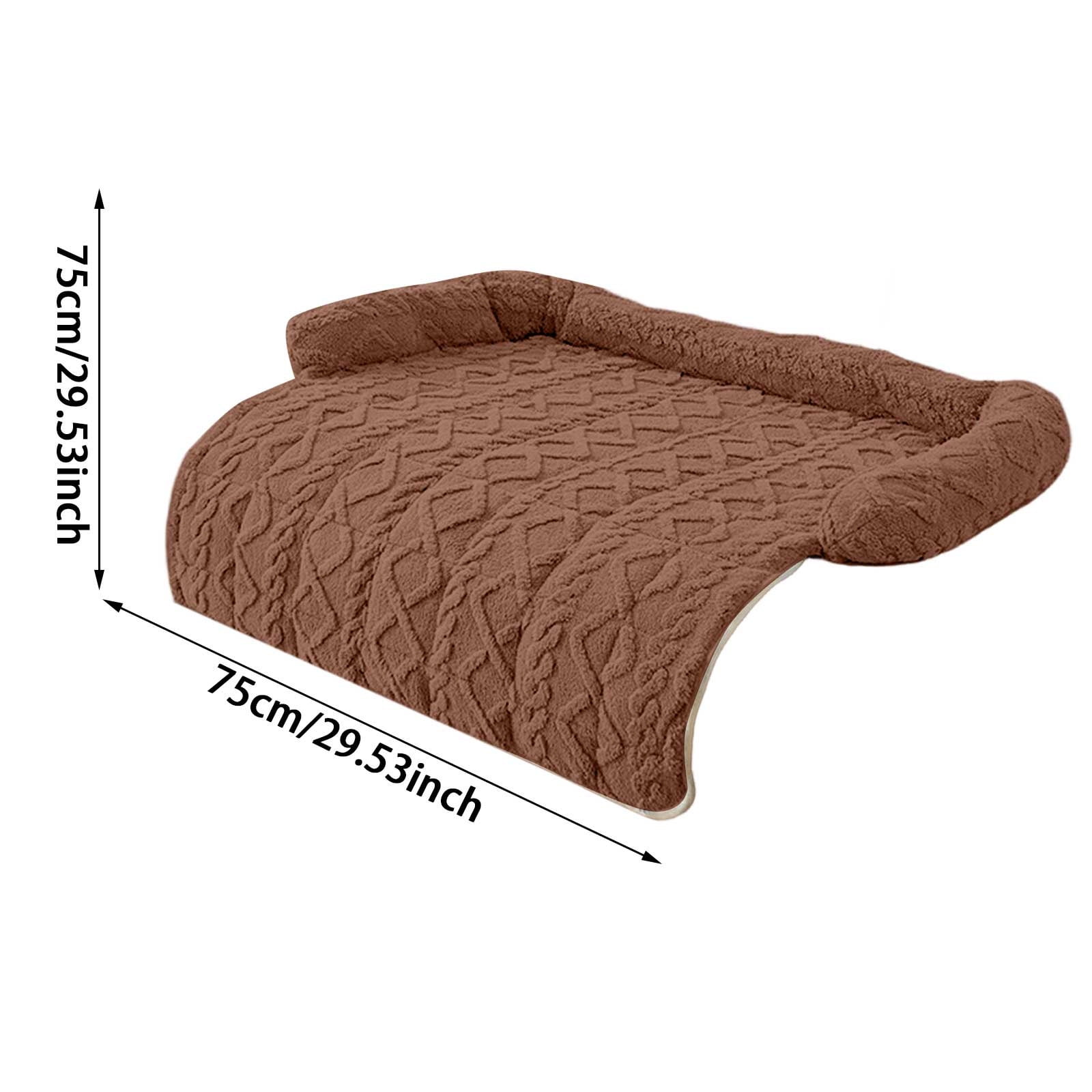 Funny Fuzzy Dog Bed & Sofa Protector - Reversible Plush Pet Couch Cover with Bolster, Calming Fluffy Mat for Dogs and Cats, Washable Furniture Guard