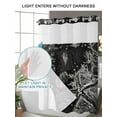thumbnail image 4 of No Hook Cloth Fabric Shower Curtain with Snap in Liner, Black Coastal Starfish Waterproof Shower Curtains Set with See Through Top Window, Vintage Coral Seahorse Shell Bath Curtains Shower 72"x96", 4 of 6