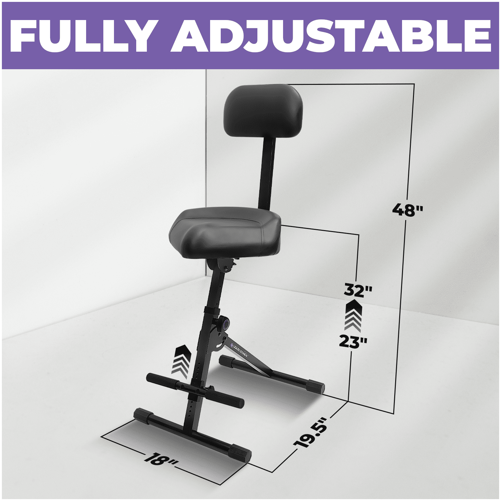 Liquid Stands Guitar Stool Adjustable Stool - Musician Drum Throne with Backrest - Guitar Seat Drum Seat, Musician Chair, Guitar Chair for Adults, Kids, Drummer, and Guitarist - Musician Stool