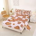 thumbnail image 2 of Erosebridal Cartoon Capybara R Letter Monogrammed Bed Sheets 4pcs For Kids Boys Girls,Cute Animal Funny Food King Sheets,Breathable Home Decor, 2 of 5