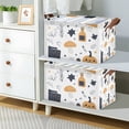 thumbnail image 2 of Yayeee Foldable Storage Basket for Shelves with Handles Waterproof Cloth Bins, White Halloween Pattern, 2 of 7