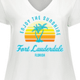 thumbnail image 4 of Inktastic Summer Enjoy the Sunshine Fort Lauderdale Florida in Blue Women's Plus Size V-Neck T-Shirt, 4 of 5