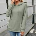 thumbnail image 2 of BXINGOHAI Hoodies for Women Casual Long Sleeve Textured Knit Loose Drawstring Hooded Sweatshirt 2024 Fall Lounge Sweatshirts with Pocket Fall Savings Green,M, 2 of 5