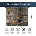 thumbnail image 2 of Farmhouse Rooster Chicken Kitchen Window Curtains 2 Panels 27.5W x 39H Rod Pocket Rustic Farm Country Wooden Rural Small Short Door Decor Bathroom Drapery Treatment, 2 of 6