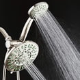 thumbnail image 2 of Antimicrobial/Anti-Clog High-Pressure 30-setting Rainfall Shower Combo, Microban Nozzle Protection from Growth of Mold, Mildew & Bacteria, Brushed Nickel Finish/Coral Green Jets, 2 of 7