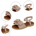 thumbnail image 5 of Rokment Womens Bow Flat Dress Sandals Beach Summer Comfortable Stylish Casual Bowknot Low Heel Open Toe Slingback Sandals for Vacation Walking F Size 7.5, 5 of 7