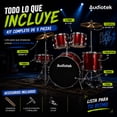thumbnail image 3 of Bateria Acustica Audiotek  23 Pul 5 Piezas Roja Platillos Atriles Bombo, 3 of 7