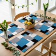 thumbnail image 5 of Abstract Geometric Placemats Set of 4 Mid Century Blue Place Mats Table Mats Kitchen Dining Home Outdoor Party Table Decoration, 5 of 9