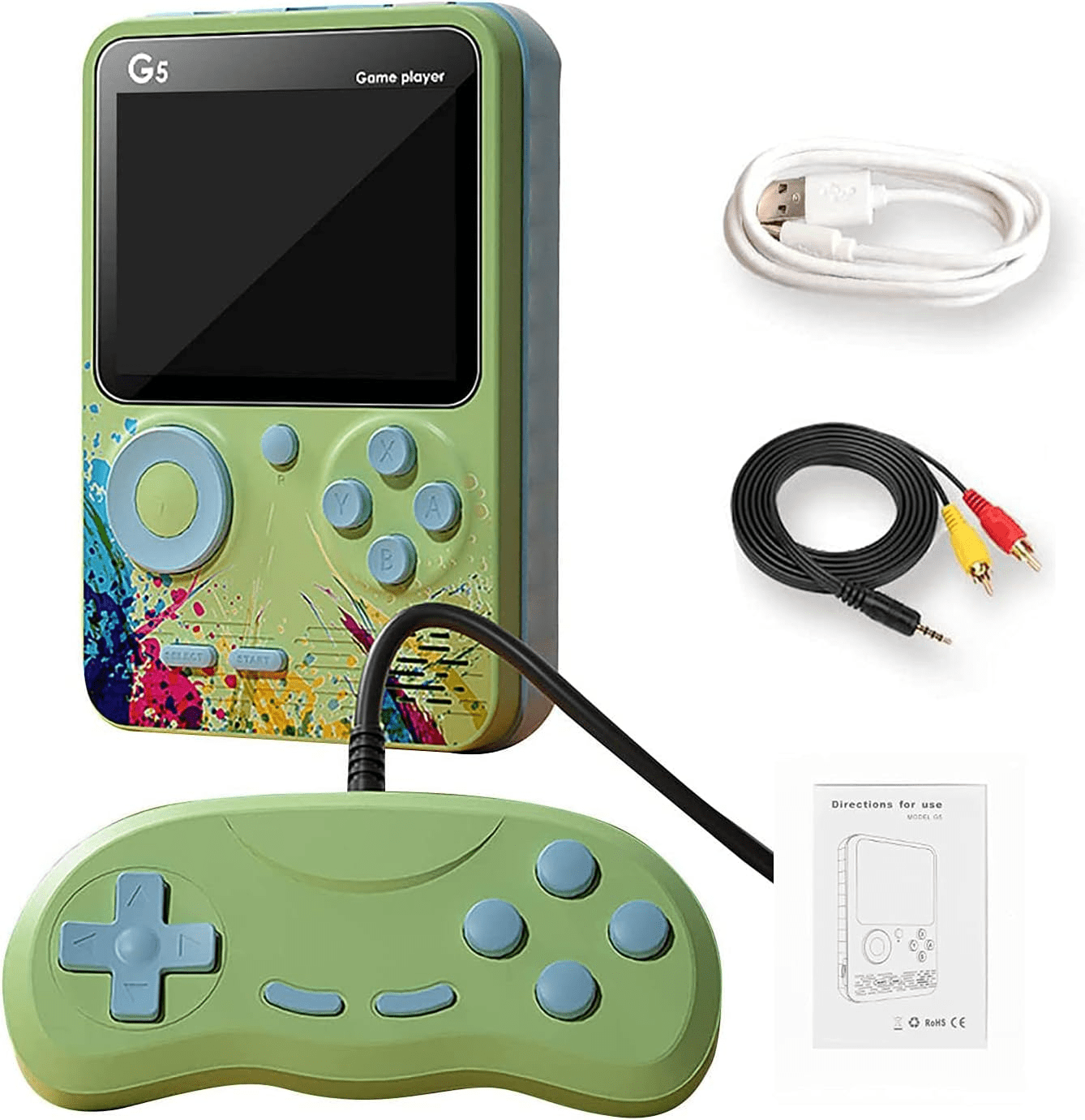 3.0-Inch HD Retro Game Console: A Portable Handheld Gaming System Supporting TV and Projector Connectivity—Featuring Built-in Classic Arcade Games, an Ideal Gift for Family Entertainment.