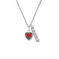 thumbnail image 2 of Delight Jewelry Red & Green Heart with White Ruffles Silvertone Always My Sister Bar Charm Necklace, 23", 2 of 4