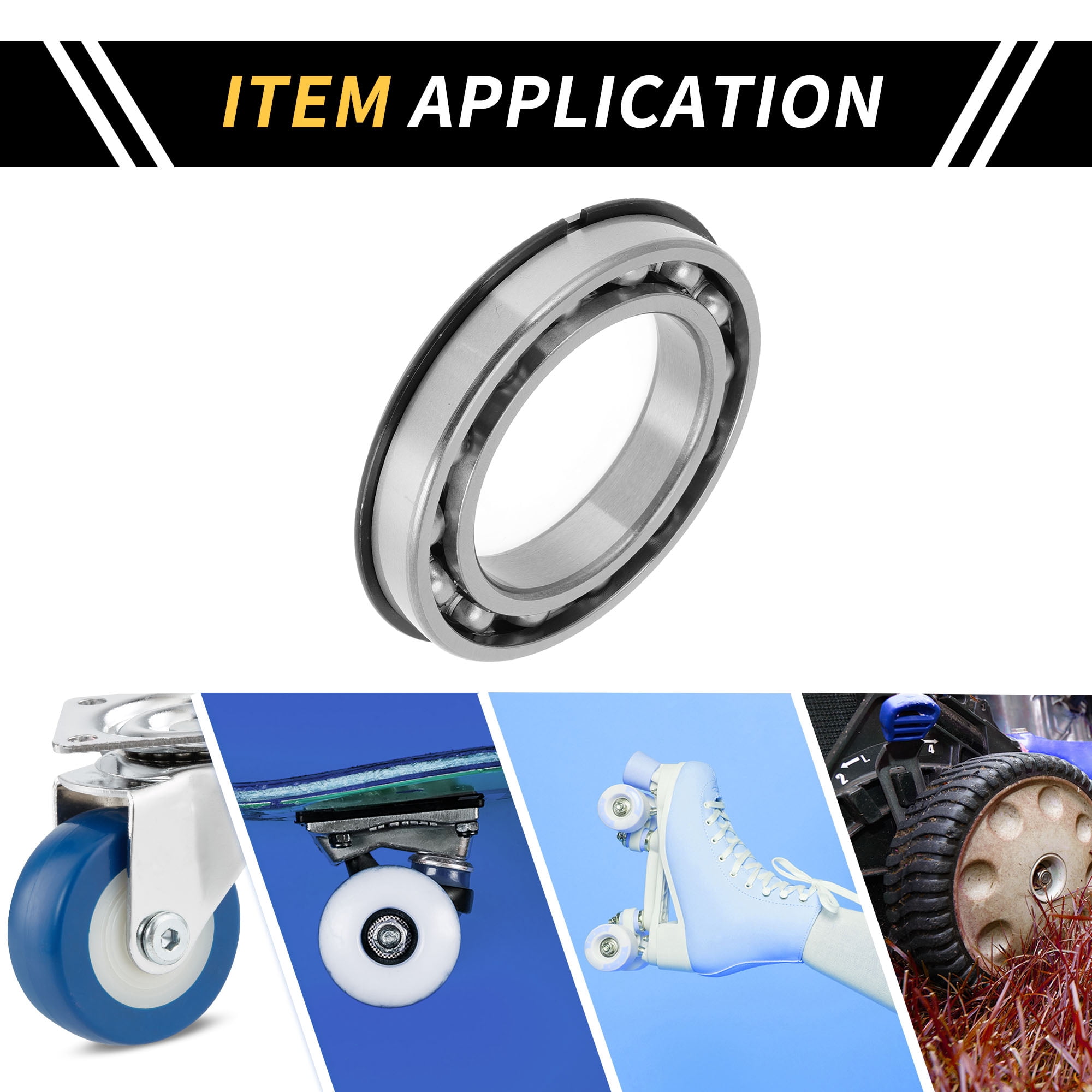 Unique Bargains 6015NR Deep Groove Ball Bearings 75x115x20mm P6 Open Type Lubricated Bearings 1 Pc Car Scooter Skateboard Wheel Universal Silver Tone