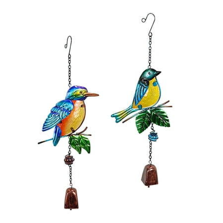 Bird Bells Wind Chimes Hanging Decor with Hook Outdoor Wind Chimes Ornament Windchimes for Backyard, Yard, Balcony, Patio