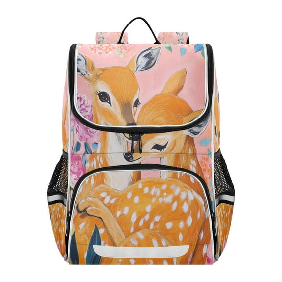 YAZAOO School Backpack Travel Bag Bookbags Bookbags Tender Fawn Embrace Pattern