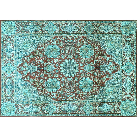 Ahgly Company Indoor Rectangle Persian Light Blue Traditional Area Rugs, 2' x 4'