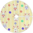 thumbnail image 1 of FMSHPON Easter Cute Bunny Xmas Christmas Tree Skirt Stand Mat for Holiday Party Decoration Indoor Outdoor 48 inches, 1 of 6