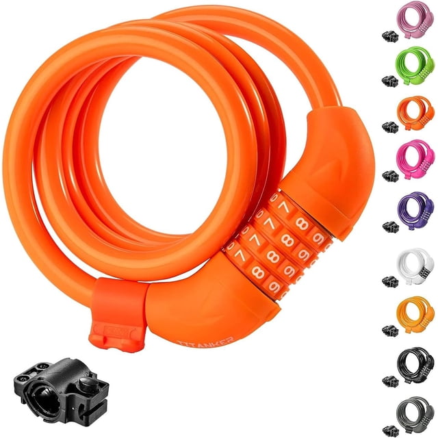 Candado de combinación para bicicleta, candado de alambre, candado de combinación de cuatro dígitos para bicicleta de montaña, candado para motocicleta, candado antirrobo, candado antimoscas