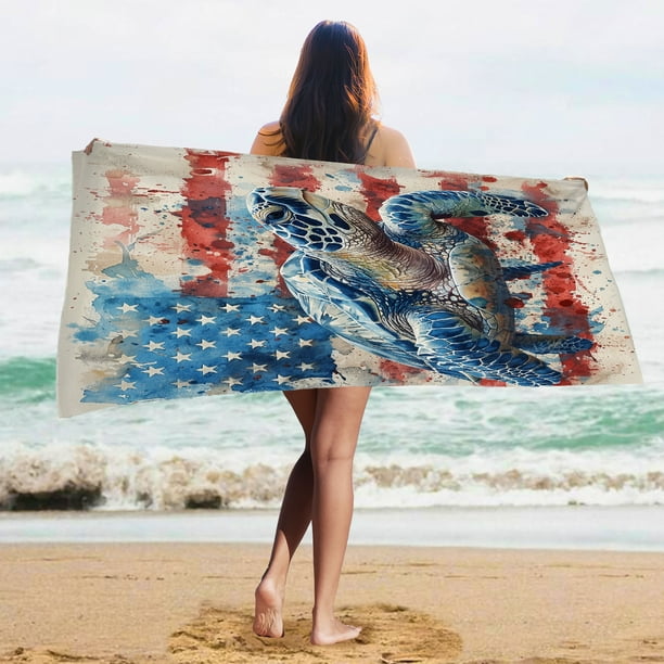 American Flag Sport Beach Towel 4th of july Funny Beach Towels For Adults free america Quick Dry Travel Towels Beach Items For Women for Travel Bathroom Size 4 8 Walmart Business Supplies