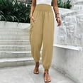 thumbnail image 2 of Summer Savings 2024! TAGOLD Womens Summer Pants,Fashion Womens Casual Solid Color Pants Straight Wide Leg Trousers Pants With Pocket, 2 of 5