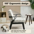 thumbnail image 5 of PAPROOS Mid-Century Modern Accent Chair, Fabric Upholstered Arm Chair with Wood Frame, Comfy Reading Lounge Arm Chair for Living Room Bedroom, Floral, 5 of 7