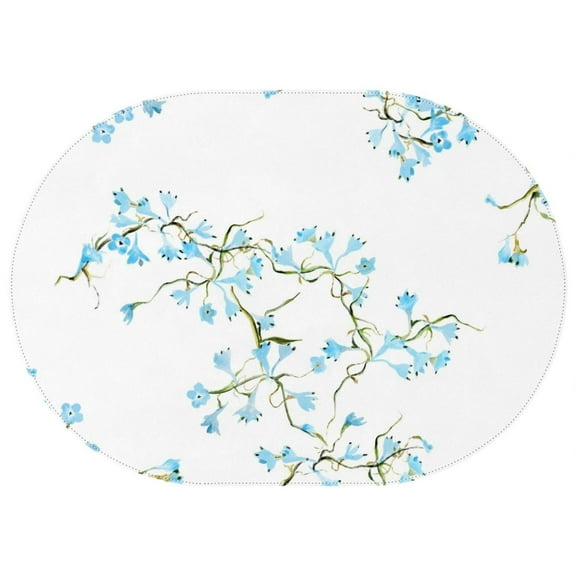 Oval Tablecloth Morning Glory Blue Tablecloth,Wipeable Polyester Table Cover for Rectangle Tables,Foldable Tableclothes Cute Tablecloths for Birthday Picnic Wedding Tea Party Decorations