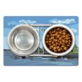 thumbnail image 1 of Amsterdam Pet Mat for Food and Water, Cartoon Style Demonstration of Windmill in Holland Clouds Landmark Scenery, Non-Slip Rubber Mat for Dogs and Cats, 18" X 12", by Ambesonne, 1 of 2