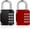 2P, Black&Red, variant on 2 password locks, outdoor 4-digit password padlock, school lock, gym lock (Silver)