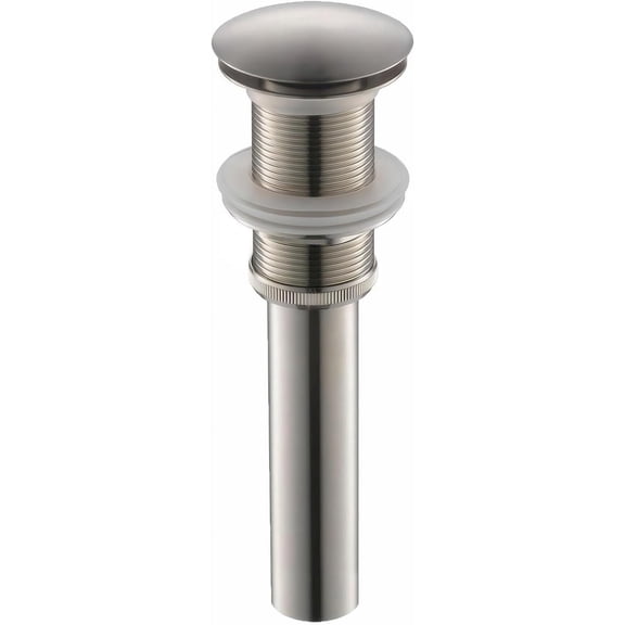 Fzchyzoar Bathroom Sink Drain without Overflow - 1 5/8" Drain Opening - Pop Up Vessel Vanity Drain,Brushed Nickel,YDPOP-1 Brushed Nickel No Overflow