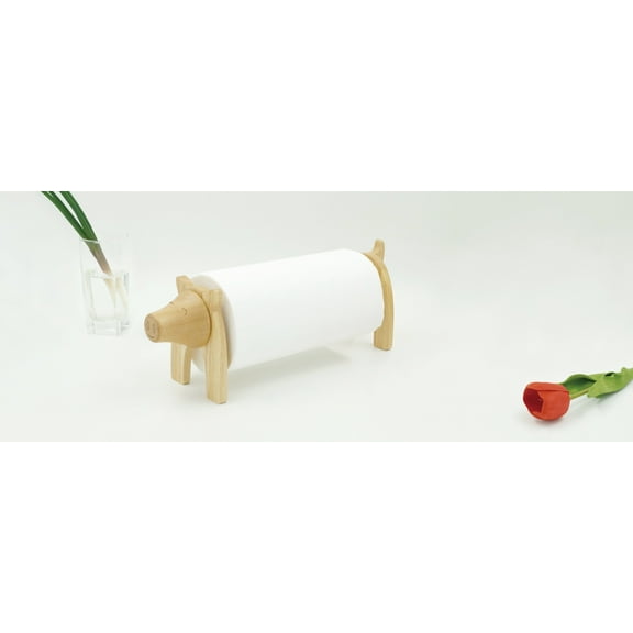 Rubber Wood: Piggy Towel Holder