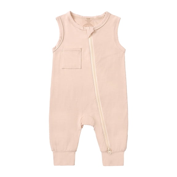 KVPLBQFD Boys Suit Size 6 Baby Little for Big Onesie Cotton Rompers Footless Pajamas Zipper Sleeveless Sleeper Jumpsuit Cotton Footless Baby Clothes Unisex