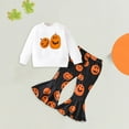 thumbnail image 3 of EnJoCho Kids Pumpkin Letter Sweatshirt Set, Soft Cotton Round Neck Long Sleeve Top and Pants, Cozy Unisex Outfit for Girls Fall Activities, 3 of 4