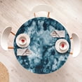 thumbnail image 3 of Ambesonne Marble Print Fitted Round Tablecloth, Marble Stone Effect, 36"- 40" Diameter, Blue, 3 of 4