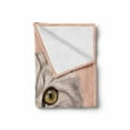 thumbnail image 2 of Cat Soft Flannel Fleece Throw Blanket, Kitty Portrait Whiskers Best Pet Animal I Love My Feline Themed Artwork, Cozy Plush for Indoor and Outdoor Use, 70" x 90", Beige Cream Peach, by Ambesonne, 2 of 6